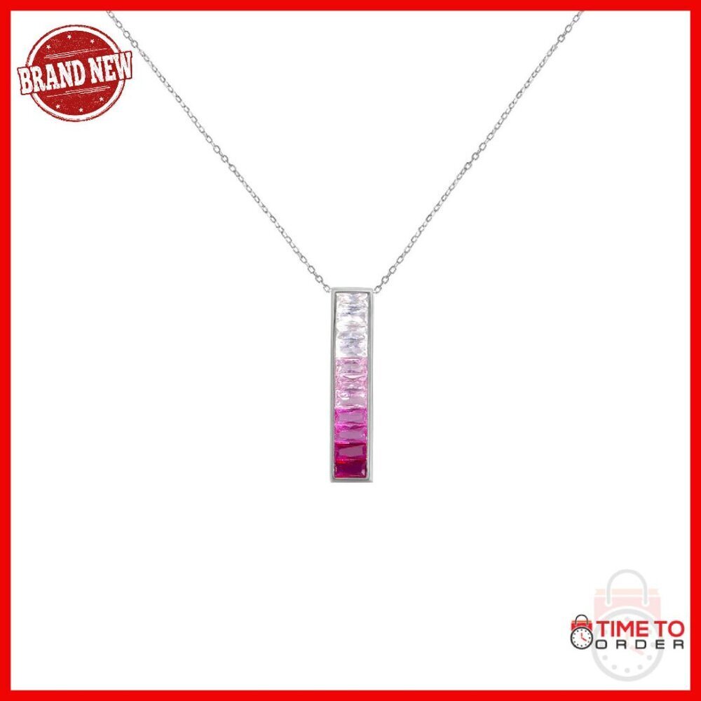 925 Sterling Silver Adjustable Necklace with Cubic Zirconia Stones